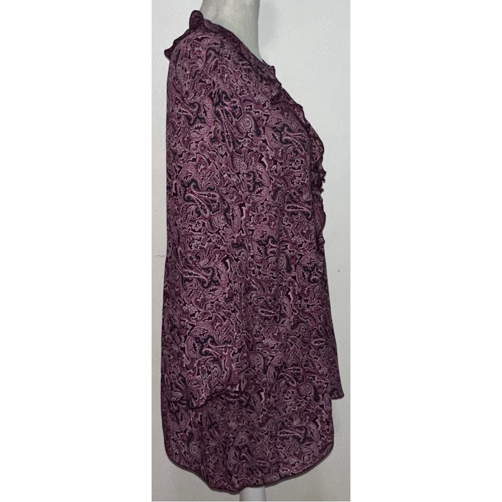 Y2K Silk Paisley Ruffle Top & Skirt Set - Picture 5 of 11